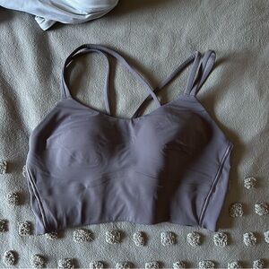 lululemon athletica Mauve Gray Strappy Longline Sports Bra
